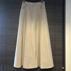 Arpege story レザーAラインスカート ピンクベージュ
