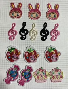 ウサギと音符の刺繍ワッペンセット 15枚