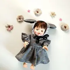 ぽぽちゃん服　ワンピース＆うさ耳ボンネット