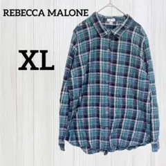 REBECCA MALONE チェック柄 長袖 シャツ【XL】ブラウス 春秋