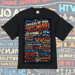 カラフルロゴ 夏フェス風 Tシャツ 黒 Lサイズ