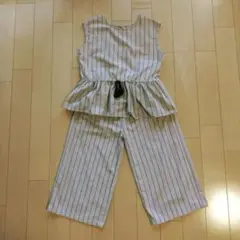 150cm ノースリーブ＆ワイドパンツセット(ベージュ)