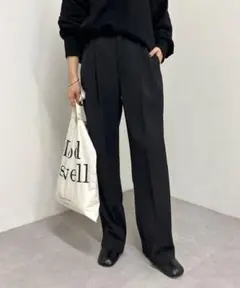 36 ブラック　シーナリー　 【SHENERY】センタープレス2タックパンツ