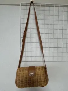ウィッカー かごバッグ ベージュ