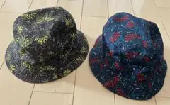 美品！　ワスク　リバーシブル バケットハットセット（花柄・無地）