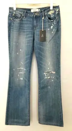 新品 未使用 Abercrombie&fitch ペイント ダメージ加工デニム
