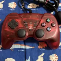 PS2 バトルパッドターボ2 クリアレッド　ターボ機能付き　コントローラ