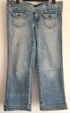 アバクロ クロップドデニム ジーンズ 薄色デニム Abercrombie