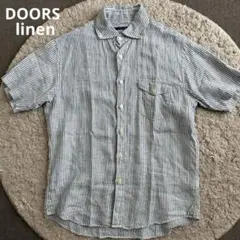 URBAN RESEARCH DOORS/ リネン100%ボタンダウン半袖シャツ