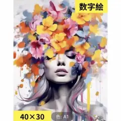 数字絵　ペイントバイナンバー　花と女の子