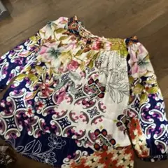Desigual 花柄 五分袖チュニック Lサイズ