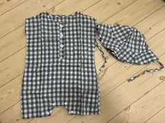 BAKER 韓国　チェック柄ロンパース