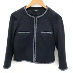 Theory セオリー ノーカラージャケット フォーマル 0 S ネイビー