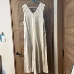 Wcloset 夏素材　ベージュ サロペット