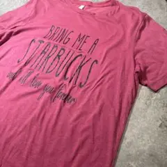 STARBUCKSプリント ピンクTシャツ BELLA+CANVAS製