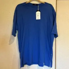 【新品タグ付】AZUL by moussy 青 半袖Tシャツ ジッパー付き