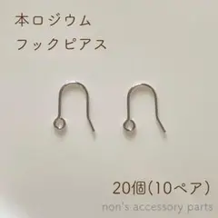 本ロジウム フックピアス 20個(10ペア)