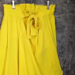 ZARA　ウエストリボン　イージーパンツ　ビタミンカラー　モード　ゆったりサイズ