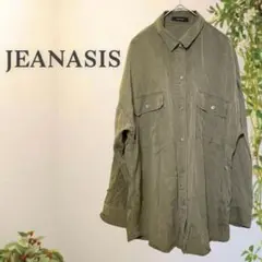 ジーナシス ミリタリー調シャツ (F)カーキ レギュラーカラー レディース
