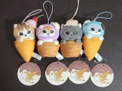 ① mofusand アイスにゃんマスコット 全4種セット