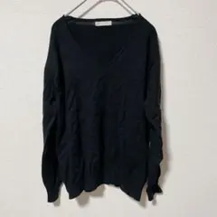 no.Y696【l'armoire luxel】F うすでニット　ブラック