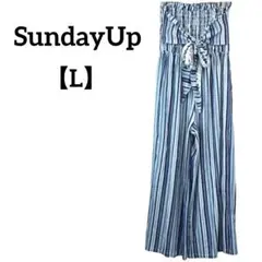 SundayUp【L】ストライプ チューブトップ オールインワン 夏 リゾート