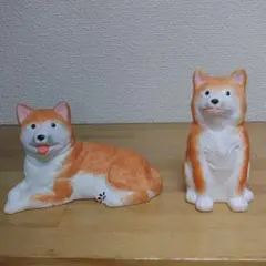 柴犬　置物　焼き土