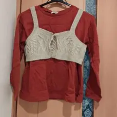 BREEZE ニットベスト付き長袖トップス 140