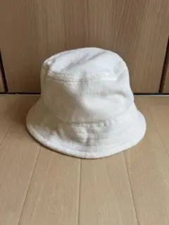 ユニクロ　パイルバケットハット　ホワイト　帽子