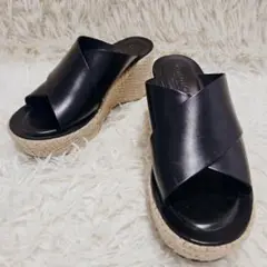 美品 CORSO ROMA9 本革 コルソローマ 厚底 サンダル ウエッジソール