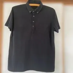 ユニクロメンズボタンダウンカノコポロシャツ ブラック　ＸL