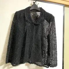 ROSACE コットン100% 黒レースジャケット 黒　9号