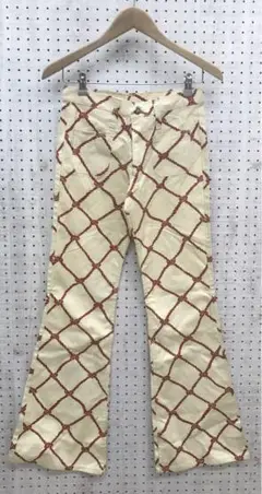 70's vibes デッド古着　mcqueenロープ柄　ベルボトムパンツ