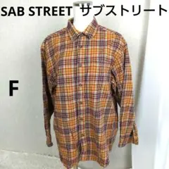 SABSTREET サブストリート オレンジ チェック ネルシャツ ◆2-2-1