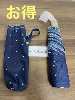 ✨売れ筋✨ROROLIN 晴雨兼用 折りたたみ傘 ドット柄 UVカット 遮光