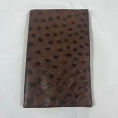T. ANTHONY オーストリッチレザー 手帳カバー　薄手　ブラウン