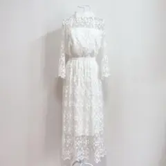 GreenRose 長袖 レースワンピース フォトウエディング M 白ドレス