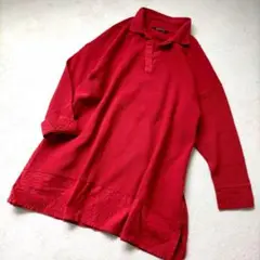 希少 ヤッコマリカルド チュニック コットン100% レッド ワンピース M
