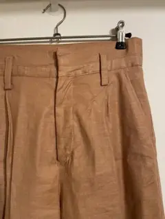 【日本製】スタニングルアー 麻混 センタープリーツパンツ オレンジ