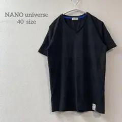 ナノユニバース　【40】 黒　Vネック Tシャツ　カットソー　おしゃれ　メンズ