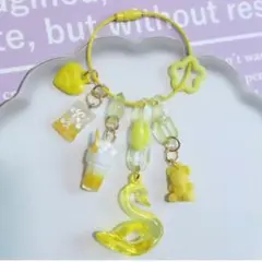 カラフルPOPなじゃらじゃらキーホルダー♡イエロー 黄色 推し色