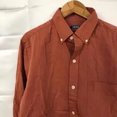A837T アイゾッドアメリカ古着胸ポケットロゴ刺繍ボタンダウン長袖シャツメンズ