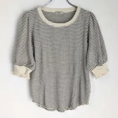⭐️良好⭐️ミスティック ニット 半袖 Tシャツ ボーダー リブ カットソー