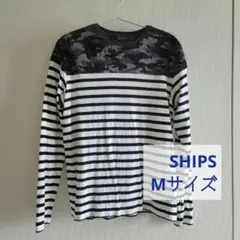 【シップス】SHIPS JET BLUE ファー×ボーダー トップス M
