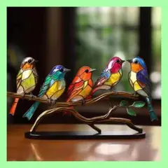 カラフルハチドリ ステンドグラス風 サンキャッチャー アクリル製 インテリア 鳥