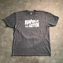 【ヴィンテージ】ランニングプリントTシャツ　グレー　スポーツ古着used SM2
