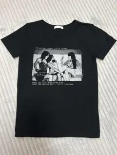 しまむら　プリントTシャツ　ブラック