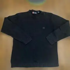CHAPS ブラック クルーネックニット セーター