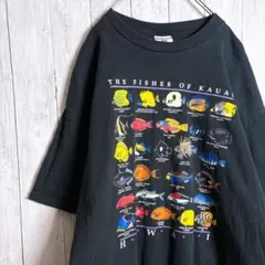 【入手困難】90～ JERZEES アニマル 海の生き物 魚 名称 Tシャツ