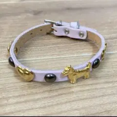 犬用首輪 金色犬のチャーム付き